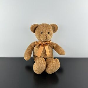 Mary Meyer Rare 1998 Brown Teddy Bear 12” Ribbon Bow Plush Stuffed Animal HTF